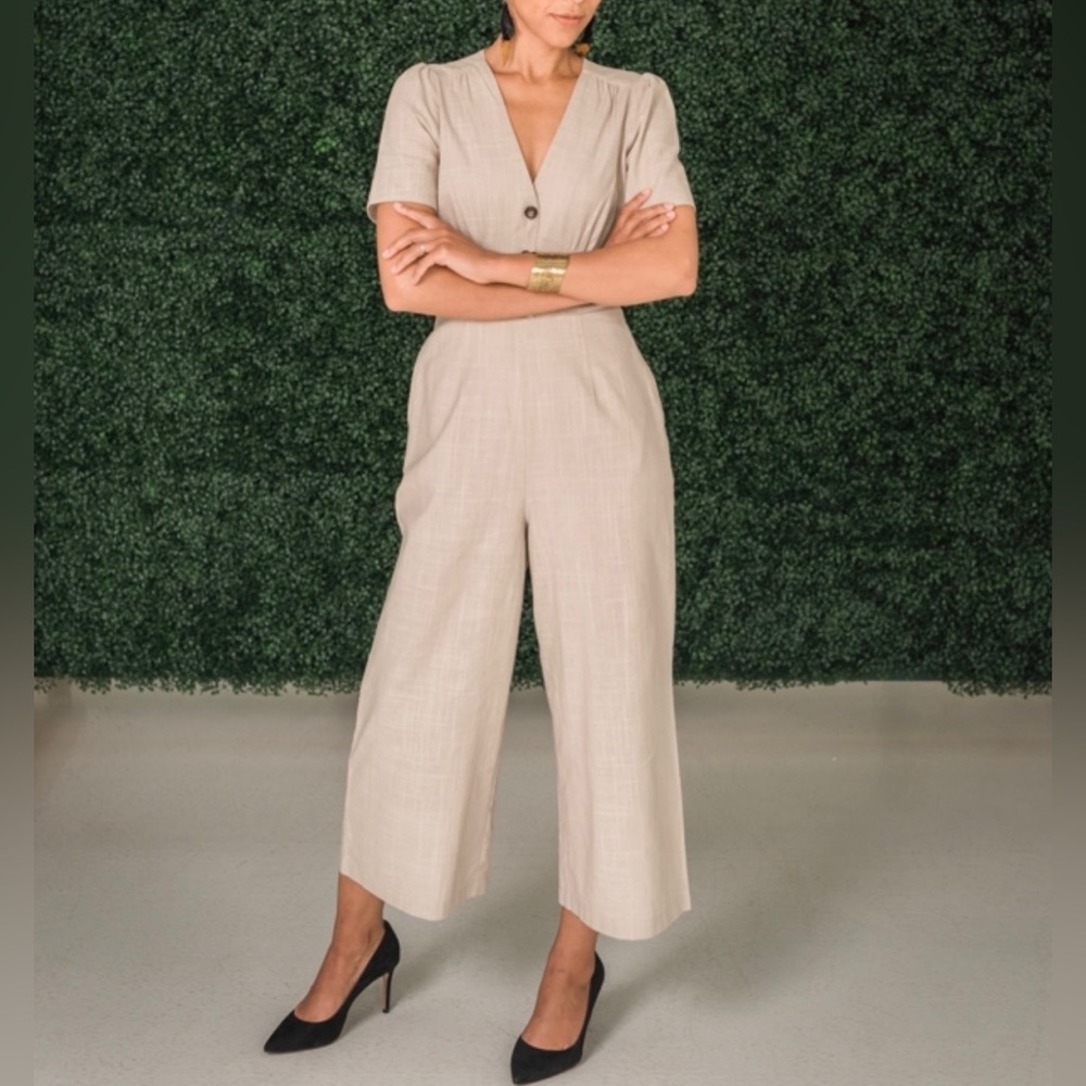 ASTR the label linen blend jumpsuit